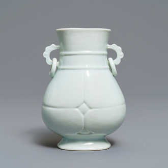 A fine Chinese translucent semi-eggshell white-glazed 'hu' vase, Yongzheng mark and of the period
