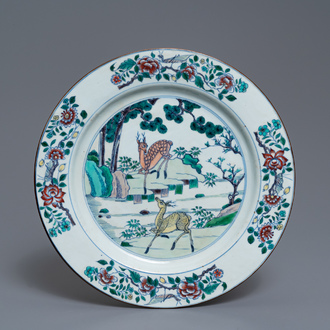 A Chinese doucai 'deer' dish, Kangxi