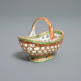 A Chinese iron red and green reticulated basket, Yongzheng