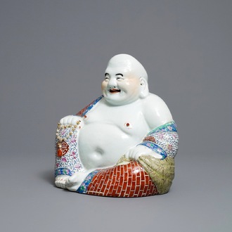 A Chinese famille rose figure of Buddha, Republic