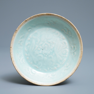 A Chinese qingbai 'twin fish' saucer dish, Song