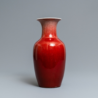 A Chinese monochrome langyao vase, 19th C.