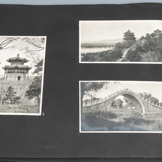 Een aantrekkelijk reisalbum met 107 zwart-witfoto's uit China, ca. 1900-1920