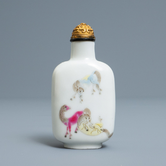 An imperial Chinese famille rose 'Bajuntu' snuff bottle, Daoguang mark and of the period