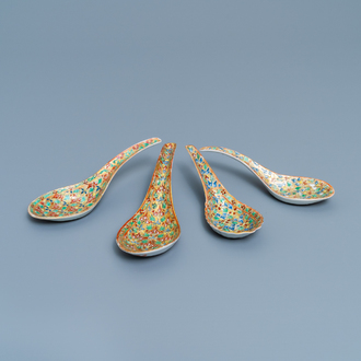 Four Chinese Thai market Lai Nam Thong spoons, 19th C.