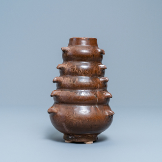 A Chinese monochrome brown-glazed vase, Song