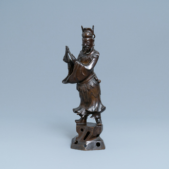A tall Chinese bronze figure of Li Tieguai, Ming