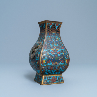 A Chinese cloisonné 'fanghu' vase, Wanli