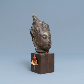 A Thai bronze head of a Bodhisattva, 18/19th C.