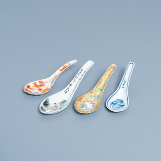Four various Chinese spoons, 19/20th C.