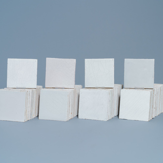 A set of 1000 very high quality plain white Dutch Delft tiles, 18th C.