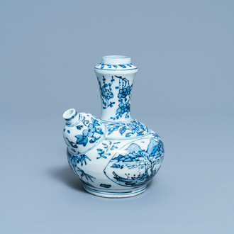 A Chinese blue and white kendi, Wanli