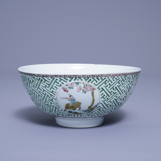 A Chinese famille rose relief-decorated bowl, Yongzheng