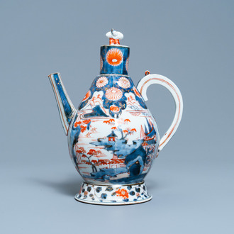 Een grote Japanse Imari theepot met deksel, Edo, 17e eeuw