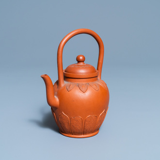 A Chinese Yixing stoneware teapot and cover, Kangxi