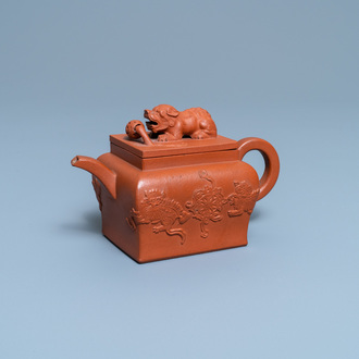 A Chinese Yixing stoneware teapot and cover, Kangxi