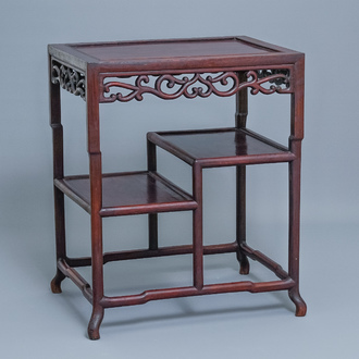 A Chinese wooden display cabinet, 19th C.