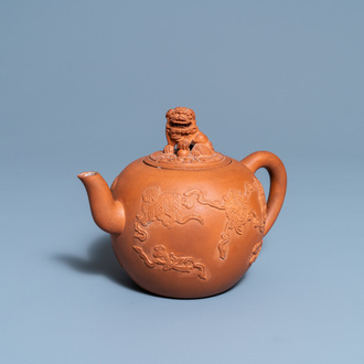 A large Chinese Yixing stoneware teapot and cover, Kangxi