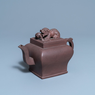 A large Chinese Yixing stoneware teapot and cover, Kangxi