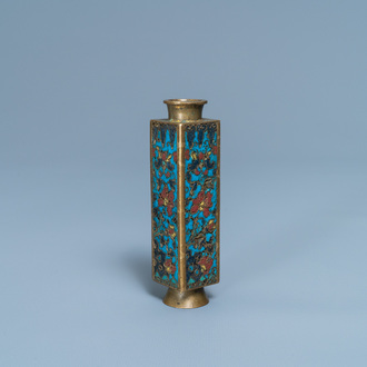 A small Chinese cloisonné cong vase, Wanli