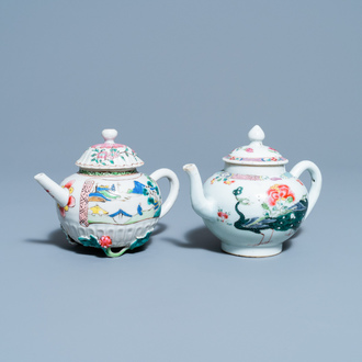 Deux théières couvertes en porcelaine de Chine famille rose, Yongzheng/Qianlong