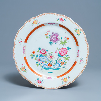 A large Chinese famille rose dish, Qianlong