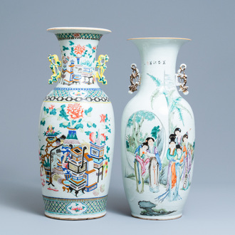 Two Chinese famille rose vases, 19th C.