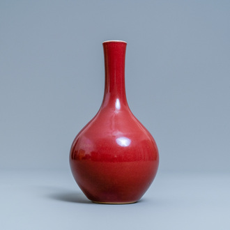 A Chinese monochrome sang de boeuf-glazed bottle vase, Kangxi