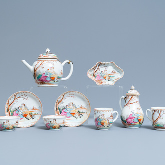 Un service à thé en porcelaine de Chine famille rose pour le marché européen, Qianlong