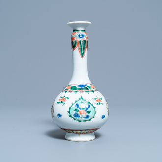 A Chinese famille verte bottle vase, Kangxi