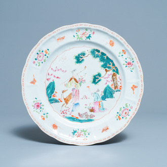 A Chinese famille rose 'Xiwangmu' dish, Qianlong