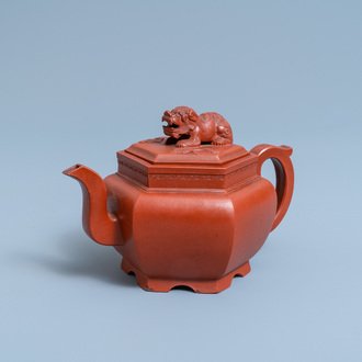A Chinese Yixing stoneware teapot and cover, Kangxi