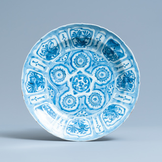 A Chinese blue and white kraak porcelain dish, Wanli