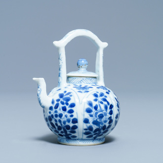 A Chinese blue and white miniature teapot, Kangxi