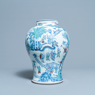 A Chinese doucai '100 boys' vase, Yongzheng/Qianlong