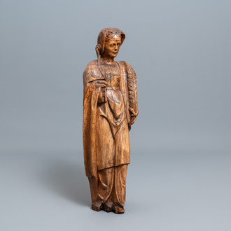 Een grote houten figuur van Sint-Barbara, Duitsland, 16e eeuw