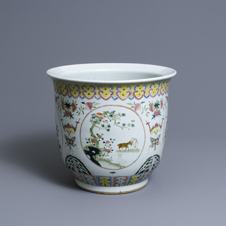 A Chinese famille rose jardinière, 19th C.