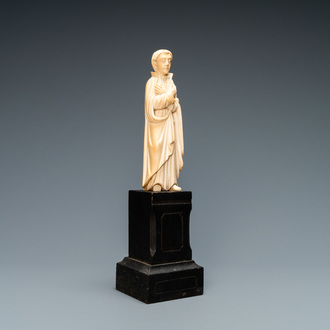 An Indo-Portuguese ivory figure of a saint, probably Goa, 17/18th C.