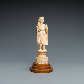 An Indo-Portuguese ivory figure of the Christ Child blessing, probably Goa, 17th C.