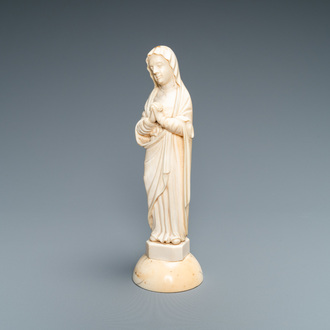 An ivory figure of a Madonna, probably Dieppe, France, 19th C.