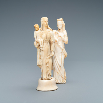 Two ivory figures of a Madonna with child, Dieppe, France, 18th C.