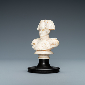 An ivory bust of Napoleon, France, 19th C.