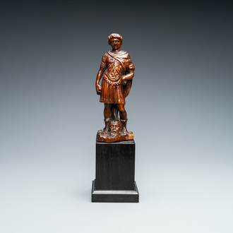 A boxwood figure of David with the head of Goliath, Flanders, 17th C.