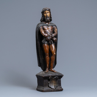 Een gepolychromeerde houten 'Ecce Homo' figuur, Duitsland, 16e eeuw