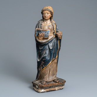 A polychromed stone figure of Saint Appolonia of Alexandria, ca. 1540