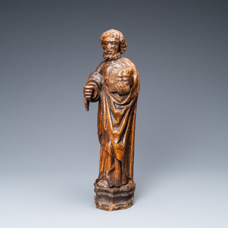 An oak figure of Peter the Apostle, Rhine Valley, Germany, 15th C.