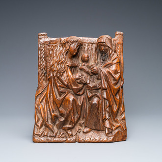 An oak Saint Anne Trinity group, Rhine Valley, Germany, ca. 1480