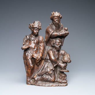 An oak part group depicting 'The adoration of the magi', Rhine Valley, Germany, ca. 1520