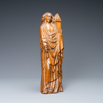 An oak figure of Saint Barbara, ca. 1500