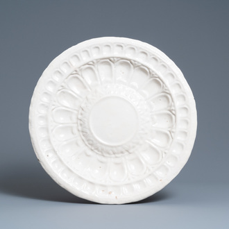 A large monochrome white lobed dish, Saint Jean du Désert or Marseille, France, 17th C.